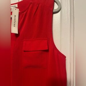 ♥️ Monteau NWT Women's Red Sleeveless Top